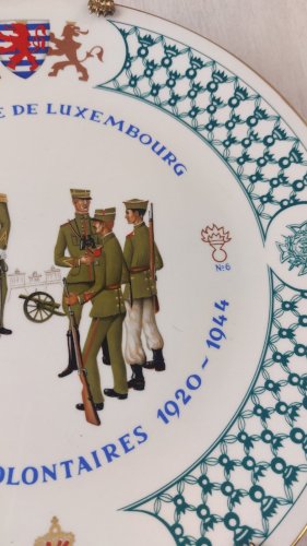 Ancienne assiette, Compagnie volontaires, Grand Duché Luxembourg, Villeroy Boch