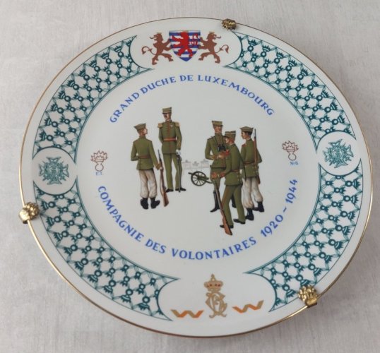 Ancienne assiette, Compagnie volontaires, Grand Duché Luxembourg, Villeroy Boch