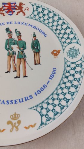 Ancienne assiette, Corps chasseurs, Grand Duché Luxembourg, Villeroy & Boch