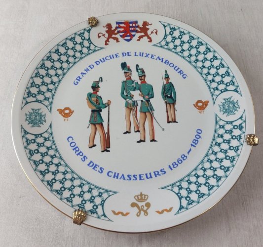 Ancienne assiette, Corps chasseurs, Grand Duché Luxembourg, Villeroy & Boch