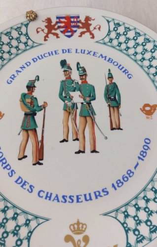 Ancienne assiette, Corps chasseurs, Grand Duché Luxembourg, Villeroy & Boch