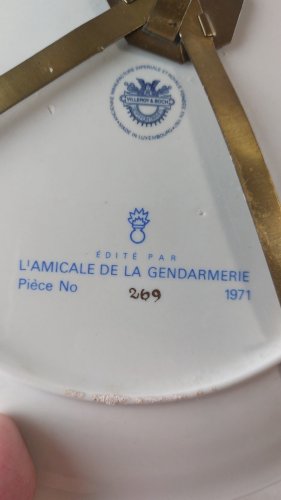 Ancienne assiette, Corps chasseurs, Grand Duché Luxembourg, Villeroy & Boch