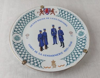 Ancienne assiette, Corps Gendarmerie, Grand Duché Luxembourg, Villeroy & Boch