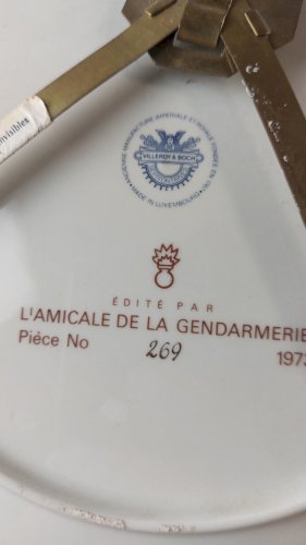 Ancienne assiette, Corps Gendarmerie, Grand Duché Luxembourg, Villeroy & Boch