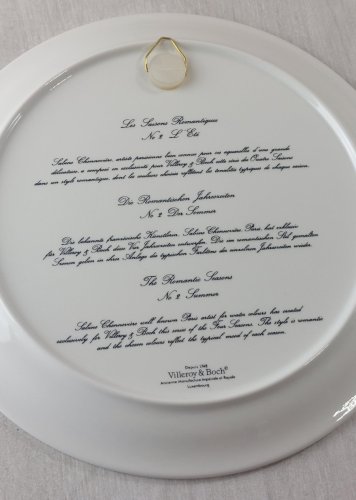 Ancienne assiette décor été, Les saisons romantiques, céramique Villeroy & Boch