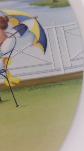 Ancienne assiette décor été, Les saisons romantiques, céramique Villeroy & Boch