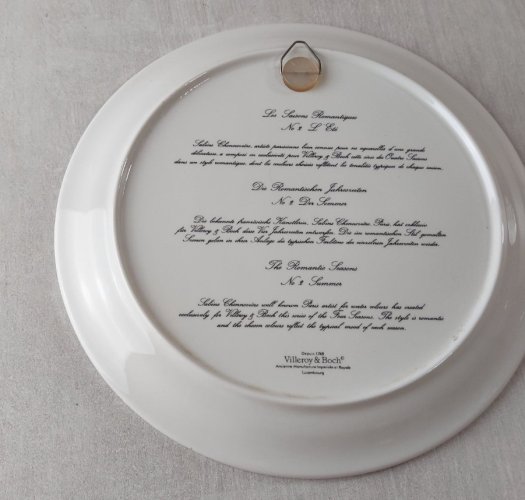Ancienne assiette décor été, saisons romantiques, en céramique Villeroy & Boch