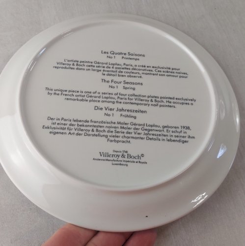 Ancienne assiette, décor printemps, Naïf Laplau, en céramique de Villeroy & Boch