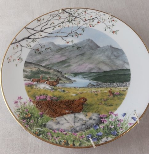 Ancienne assiette décor septembre, en céramique Royal Worcester Franklin