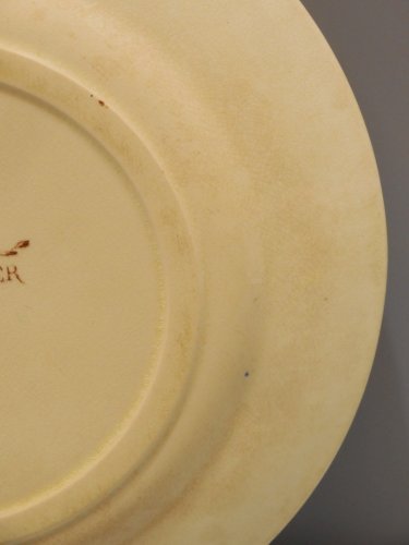 -ANCIENNE ASSIETTE DESSERT JULES VIEILLARD Bordeaux Service GIBIER Déco LIEVRE D