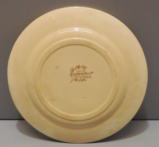 -ANCIENNE ASSIETTE DESSERT JULES VIEILLARD Bordeaux Service GIBIER Déco LIEVRE D
