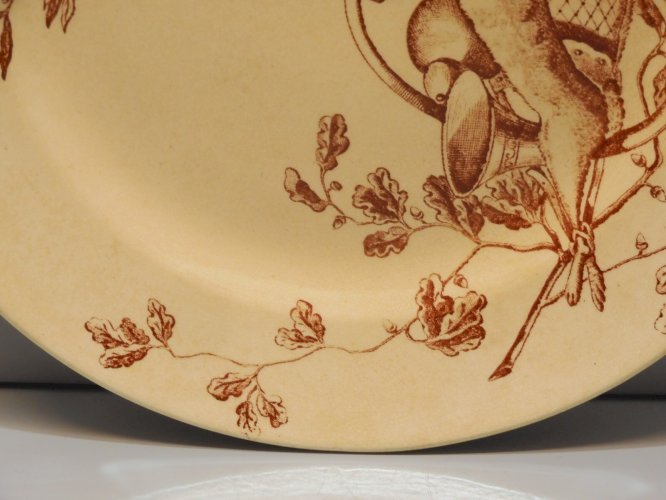 -ANCIENNE ASSIETTE DESSERT JULES VIEILLARD Bordeaux Service GIBIER Déco LIEVRE D