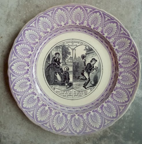 Ancienne Assiette Parlante Jules Vieillard Bordeaux Apparence et réalité