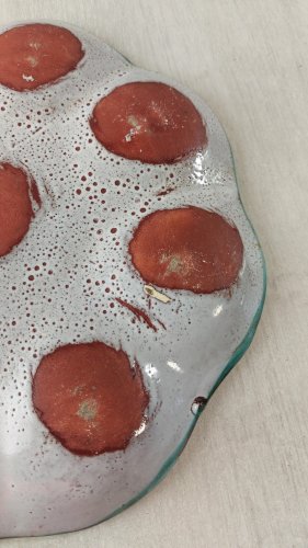 Ancienne assiette / plat à huitres, en céramique de Vallauris, Daniel Etienne