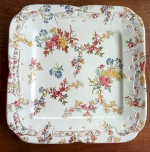 Ancienne Assiette Plat Carré Sarreguemines Modèle Louis XV old square dish plate