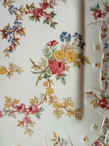 Ancienne Assiette Plat Carré Sarreguemines Modèle Louis XV old square dish plate