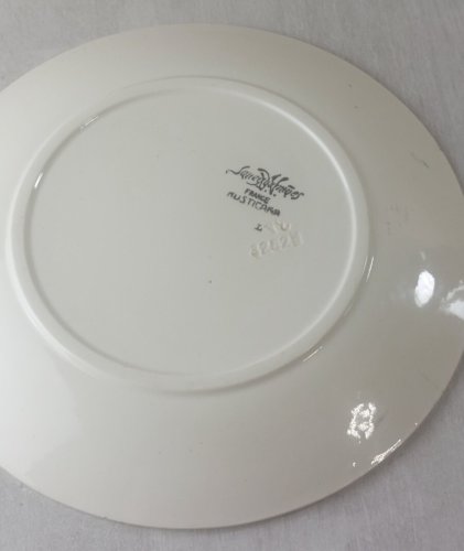 Ancienne assiette plate, décor Rusticana, en céramique de Sarreguemines