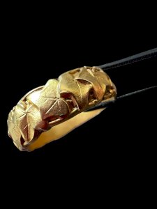 Ancienne Bague Alliance D’époque Art Nouveau Unisexe Marque Fix 59FR Feuillage