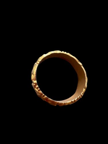 Ancienne Bague Alliance D’époque Art Nouveau Unisexe Marque Fix 59FR Feuillage