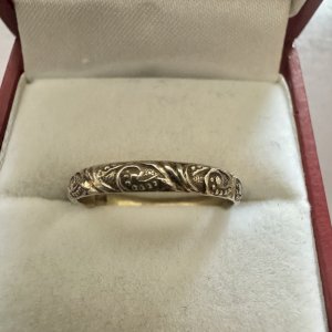 Ancienne Bague Alliance Xixe Siècle Argent Massif Vermeil Napoléon Ill Unisexe