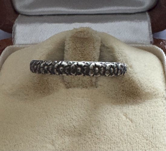 Ancienne Bague Alliance Xixe Siècle Argent Massif Vermeil Napoléon Ill Unisexe