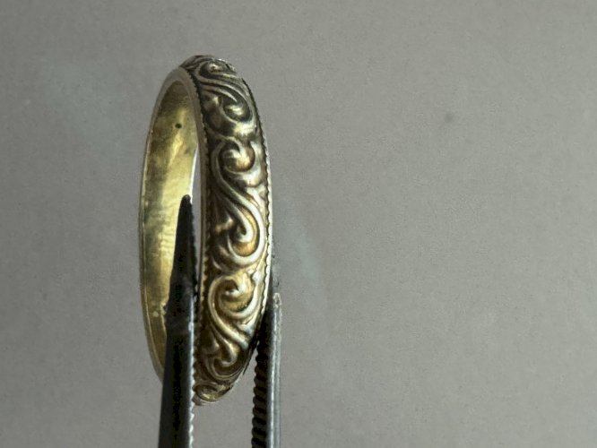 Ancienne Bague Alliance Xixe Siècle Argent Massif Vermeil Napoléon Ill Unisexe