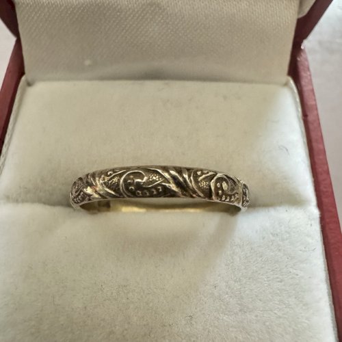 Ancienne Bague Alliance Xixe Siècle Argent Massif Vermeil Napoléon Ill Unisexe