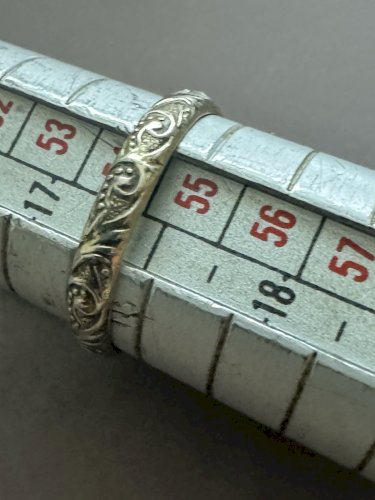 Ancienne Bague Alliance Xixe Siècle Argent Massif Vermeil Napoléon Ill Unisexe