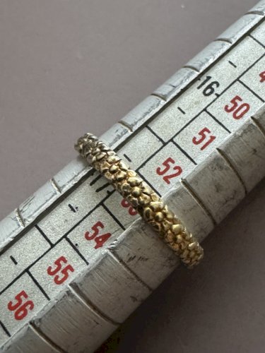 Ancienne Bague Alliance Xixe Siècle Argent Massif Vermeil Napoléon Ill Unisexe