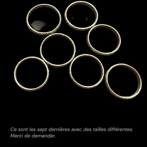 Ancienne Bague Alliance Xixe Siècle Argent Massif Vermeil Napoléon Ill Unisexe