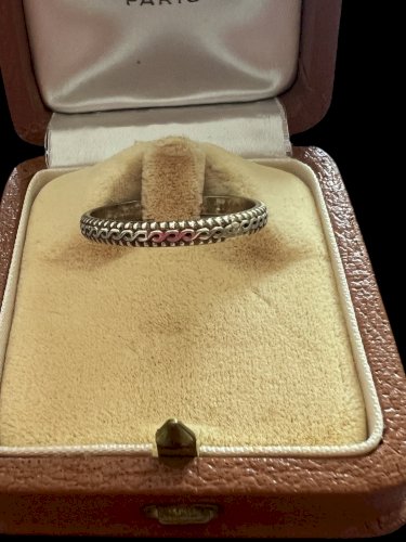 Ancienne Bague Alliance Xixe Siècle Argent Massif Vermeil Napoléon Ill Unisexe