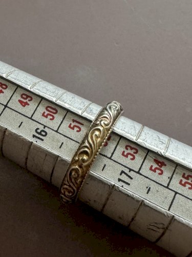 Ancienne Bague Alliance Xixe Siècle Argent Massif Vermeil Napoléon Ill Unisexe