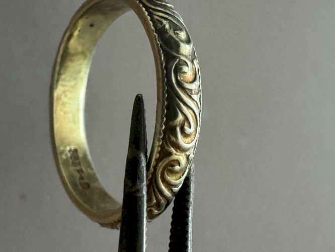 Ancienne Bague Alliance Xixe Siècle Argent Massif Vermeil Napoléon Ill Unisexe