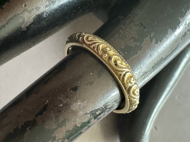 Ancienne Bague Alliance Xixe Siècle Argent Massif Vermeil Napoléon Ill Unisexe