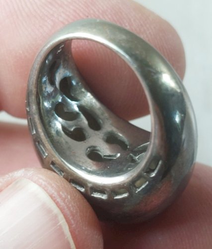 Ancienne bague, décor jonc, en argent massif