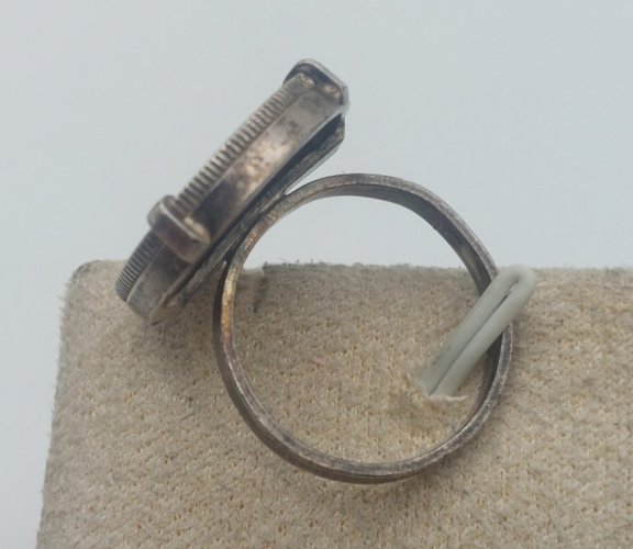 Ancienne bague, pièce de monnaie, 50 centimes semeuse, 1915, en argent