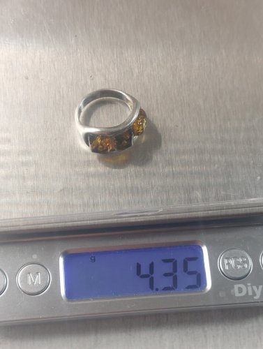 Ancienne belle bague, pierres ambre, en argent massif ^