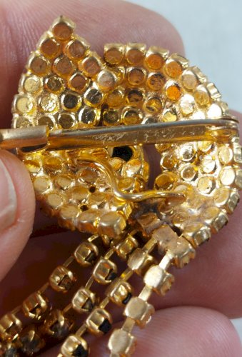 Ancienne belle broche, art deco, strass