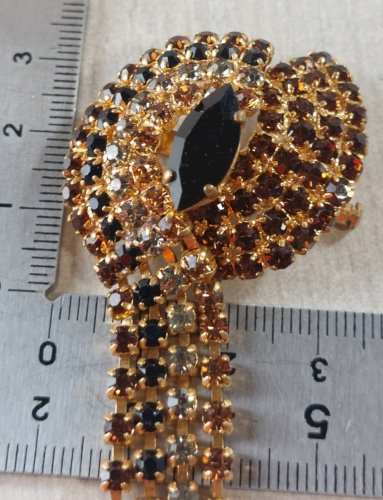 Ancienne belle broche, art deco, strass