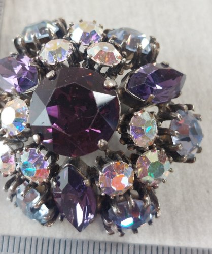 Ancienne belle broche, art deco, strass