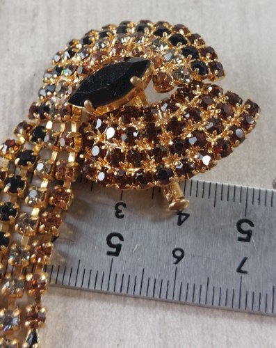 Ancienne belle broche, art deco, strass