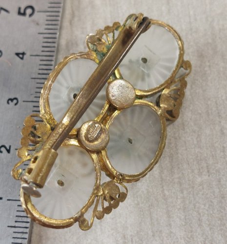 Ancienne belle broche, art nouveau, Tchecoslovaquie