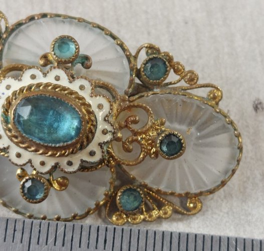 Ancienne belle broche, art nouveau, Tchecoslovaquie