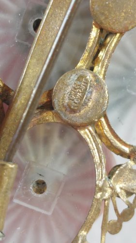 Ancienne belle broche, art nouveau, Tchecoslovaquie