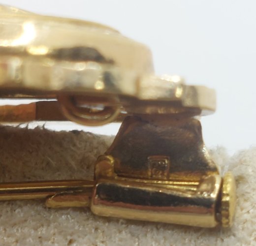 Ancienne belle broche, victorienne, en plaqué or et perle