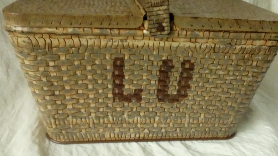 ANCIENNE BOITE A BISCUIT LU PANIER EN TOLE LEFEVRE-UTILE PETIT ÉCOLIER 1920*