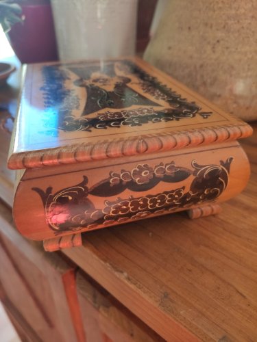 Ancienne Boîte à Musique à Bijoux - Reuge (Suisse) & Marqueterie Italienne