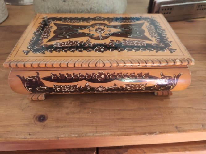 Ancienne Boîte à Musique à Bijoux - Reuge (Suisse) & Marqueterie Italienne