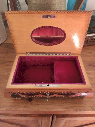 Ancienne Boîte à Musique à Bijoux - Reuge (Suisse) & Marqueterie Italienne