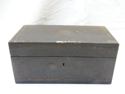 -ANCIENNE BOITE A THE BOIS NAPOLEON III A RESTAURER PUR JUS de GRENIER     D